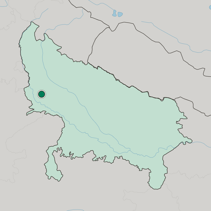 Map showing Hāthras — In Uttar Pradesh