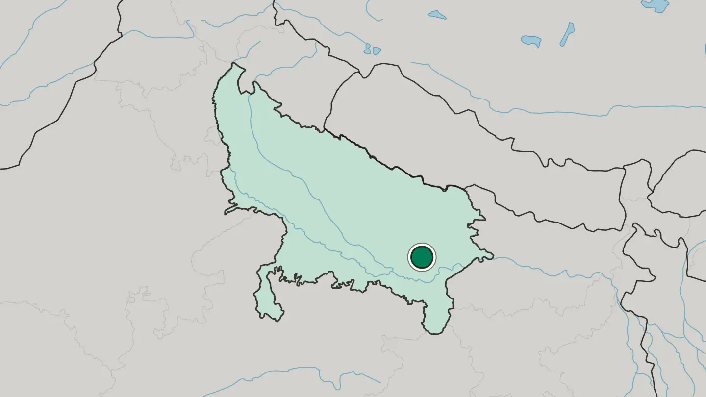 Map of Jaunpur in India