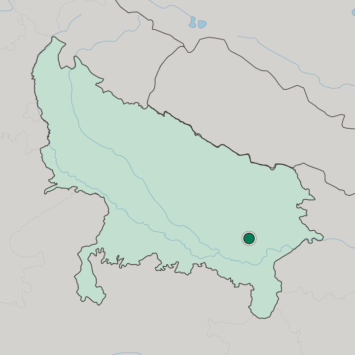 Map showing Jaunpur — In Uttar Pradesh