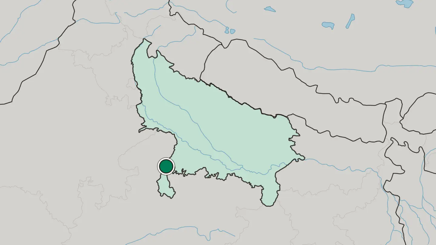 Map of Jhānsi in India