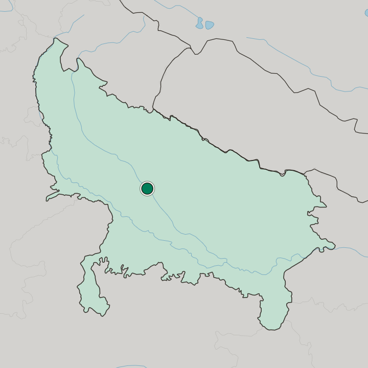 Map showing Kannauj — In Uttar Pradesh