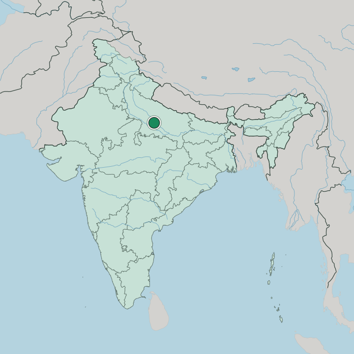 Map showing Kanpur — In India
