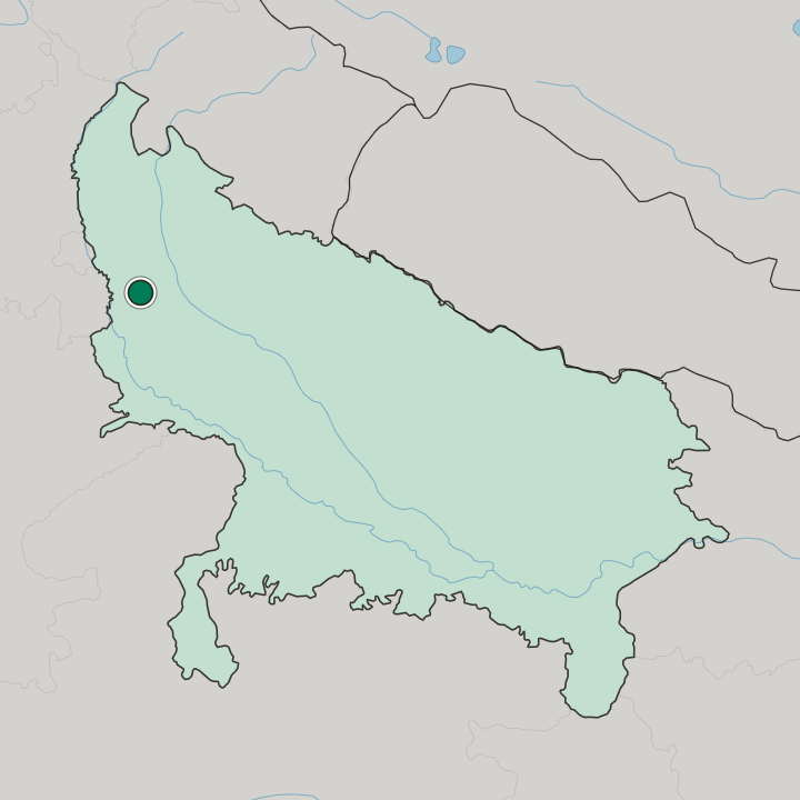 Map showing Khurja — In Uttar Pradesh