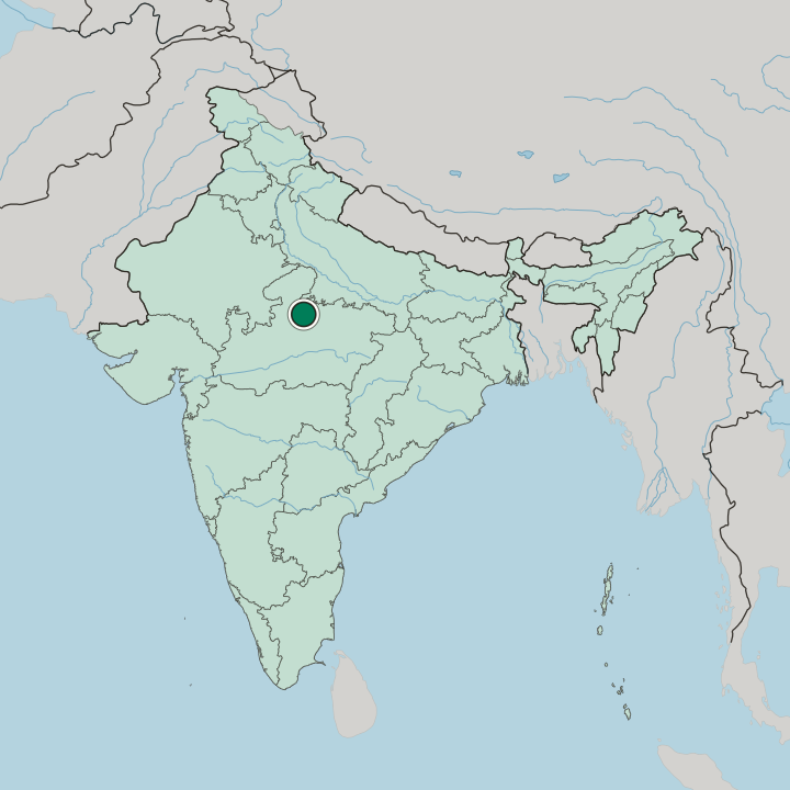 Map showing Lalitpur — In India