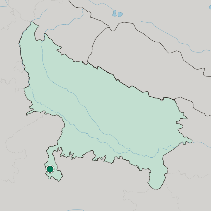 Map showing Lalitpur — In Uttar Pradesh
