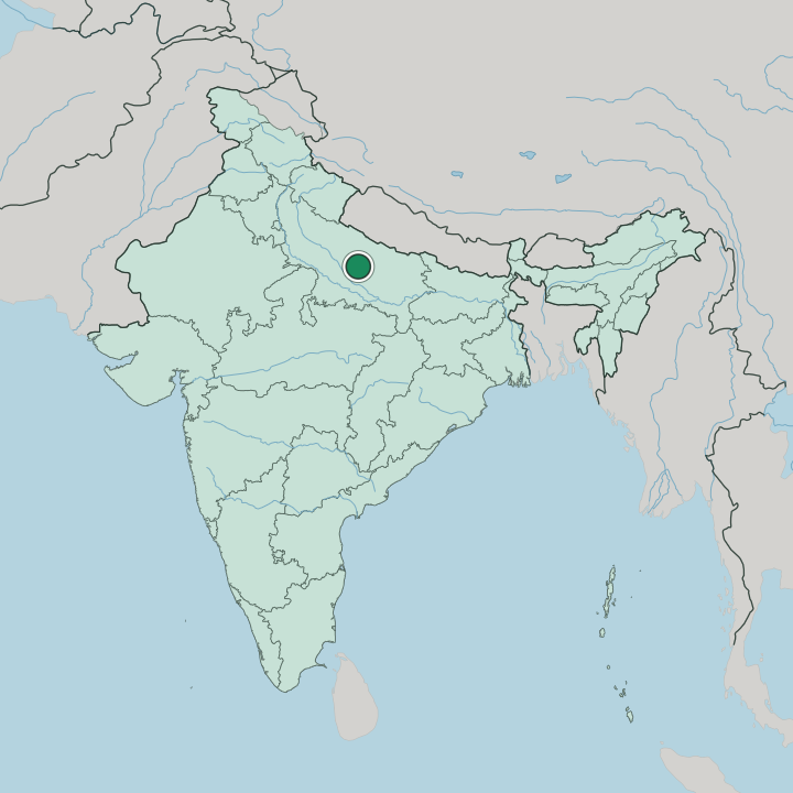 Map showing Lucknow — In India