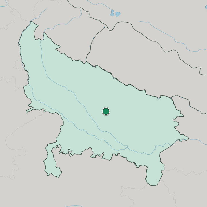 Map showing Lucknow — In Uttar Pradesh