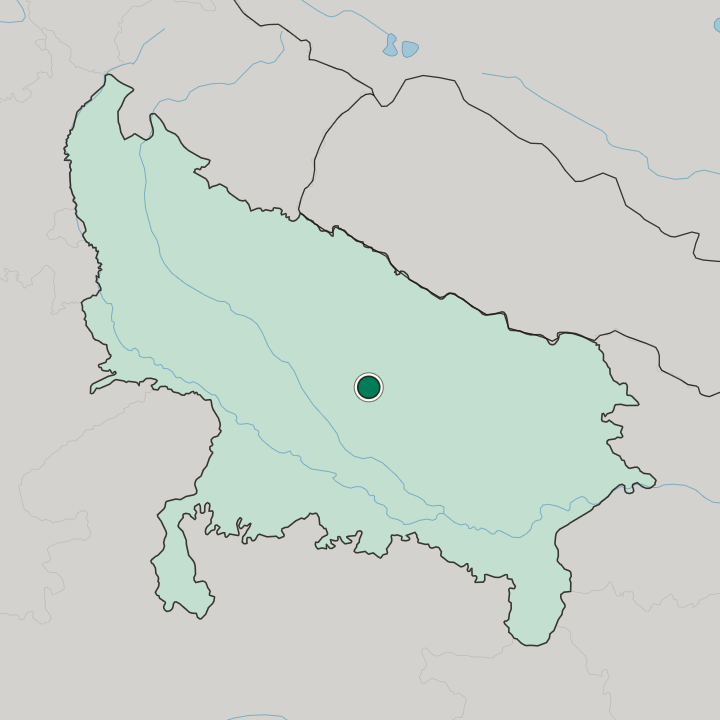 Map showing Lucknow — In Uttar Pradesh