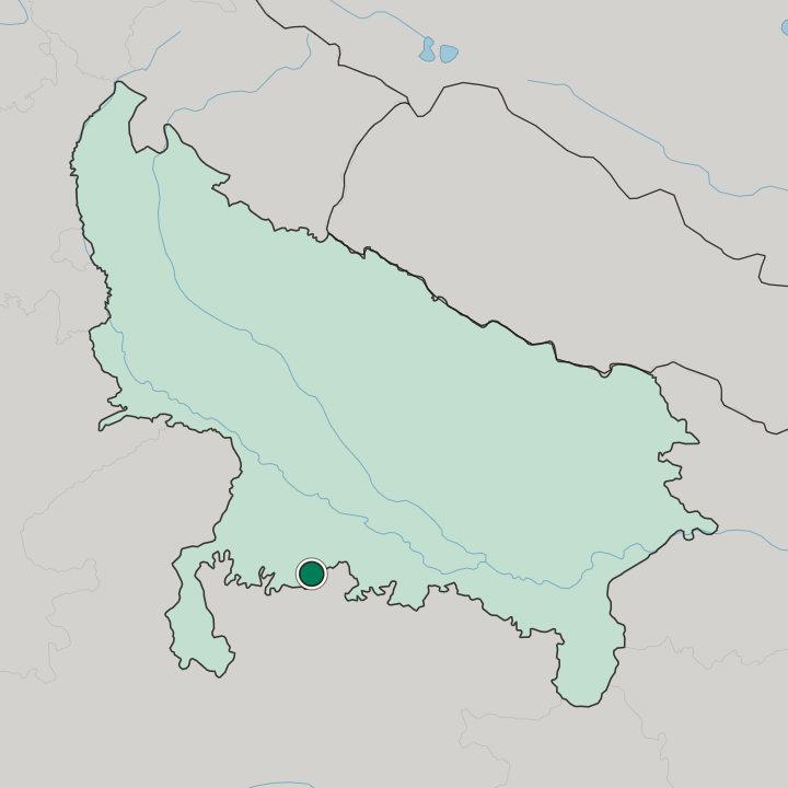Map showing Mahobā — In Uttar Pradesh