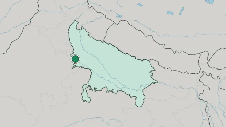 Map of Mathura in India