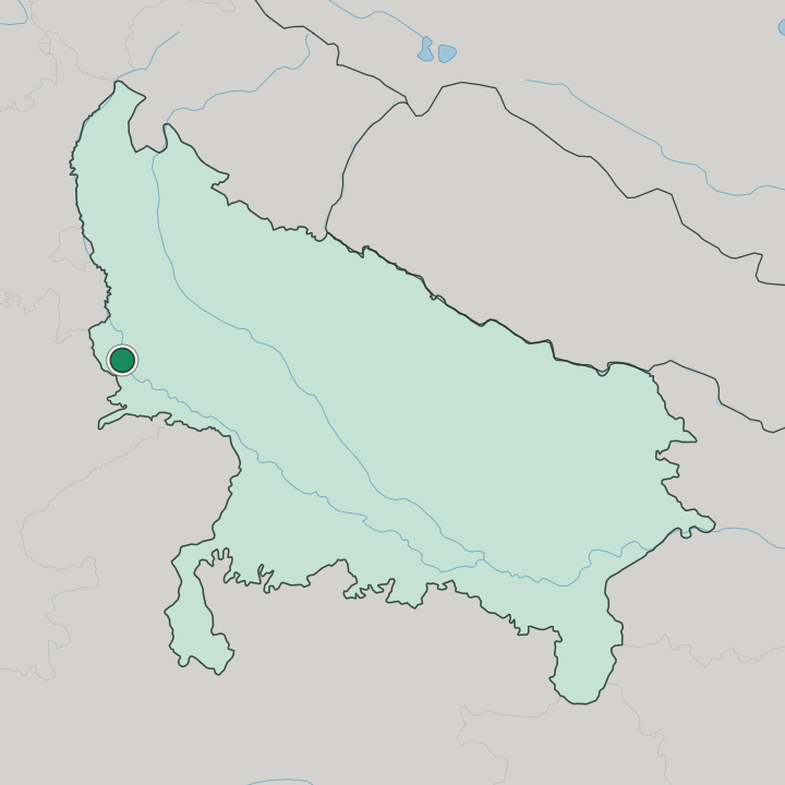 Map showing Mathura — In Uttar Pradesh