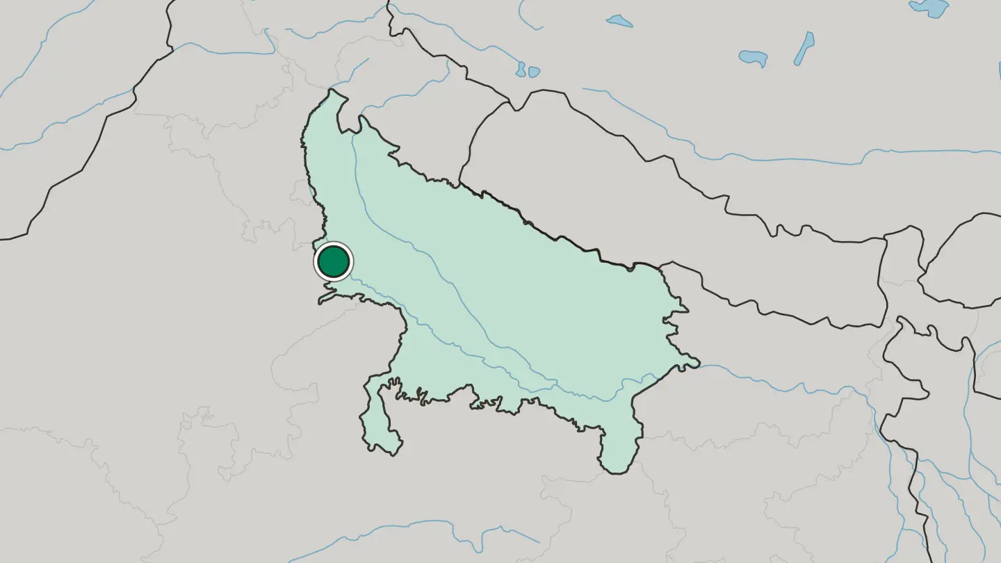 Map of Mathura in India