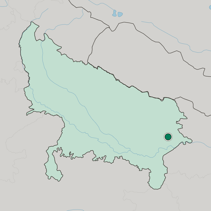 Map showing Mau — In Uttar Pradesh