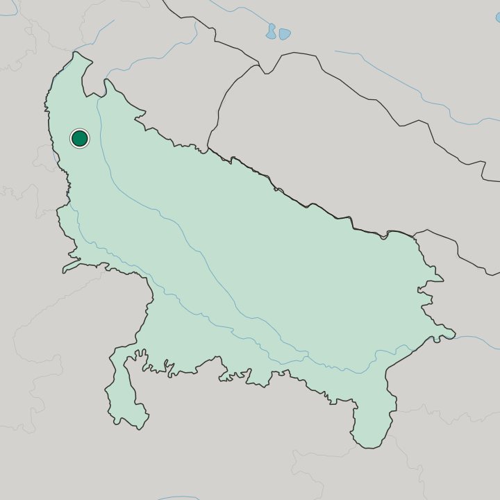 Map showing Meerut — In Uttar Pradesh