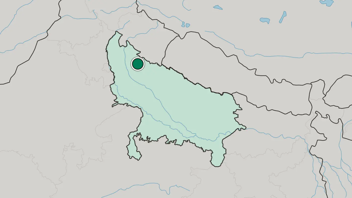 Map of Morādābād in India