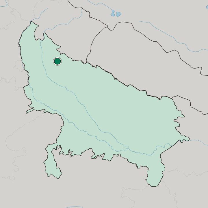 Map showing Morādābād — In Uttar Pradesh