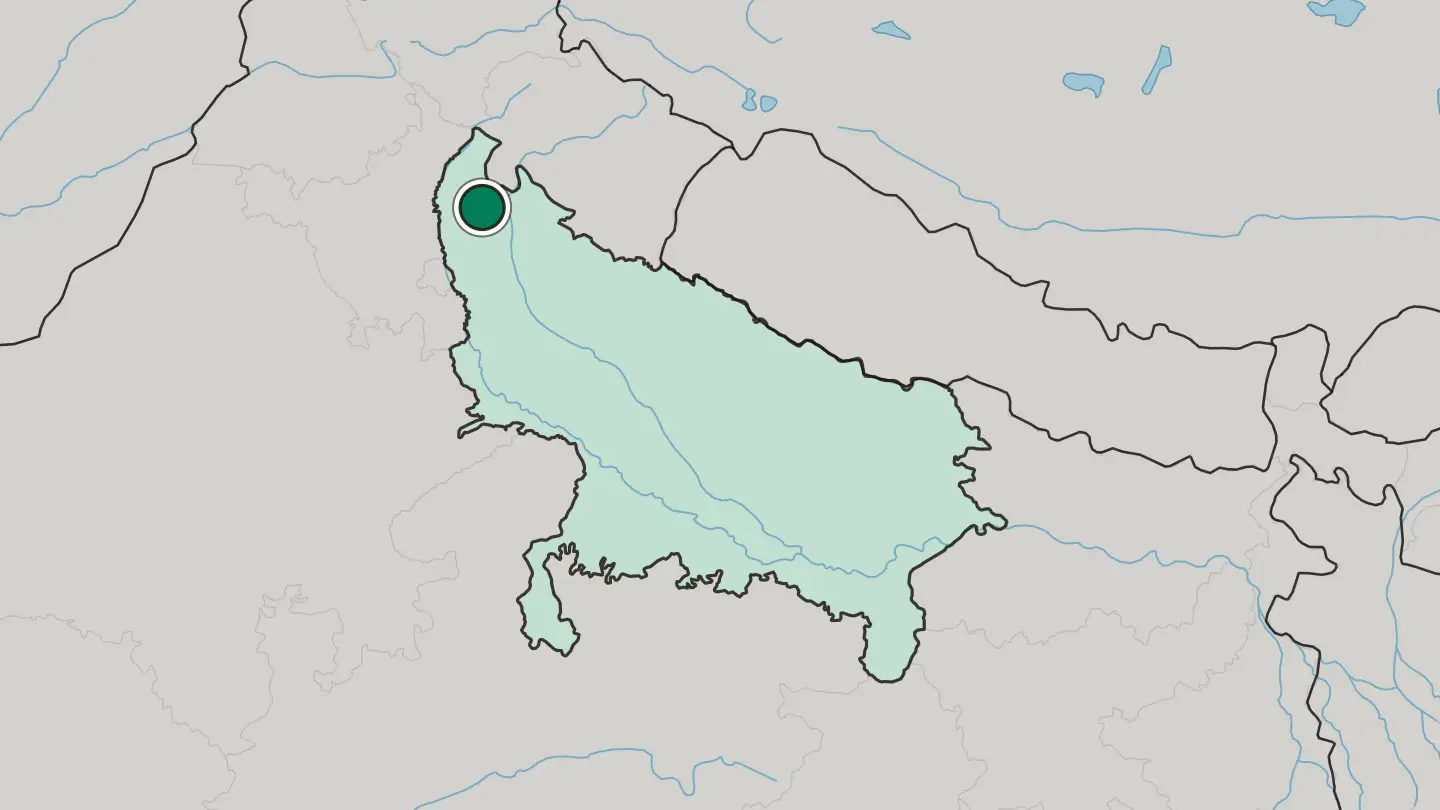 Map of Muzaffarnagar in India