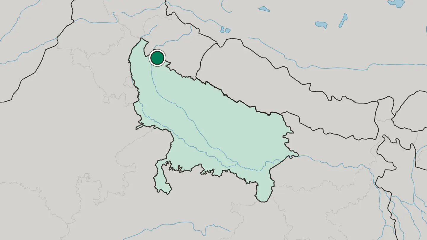 Map of Najībābād in India