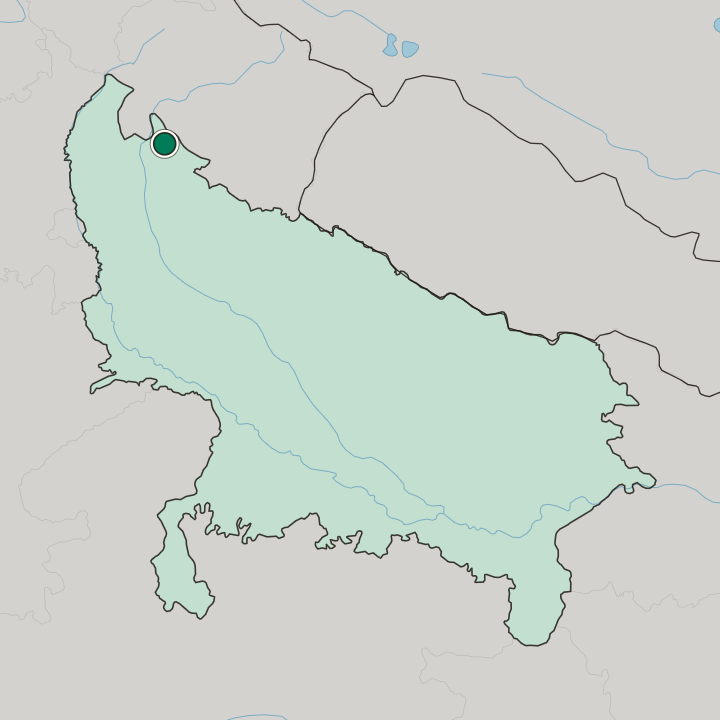 Map showing Najībābād — In Uttar Pradesh