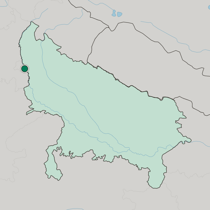 Map showing Noida — In Uttar Pradesh