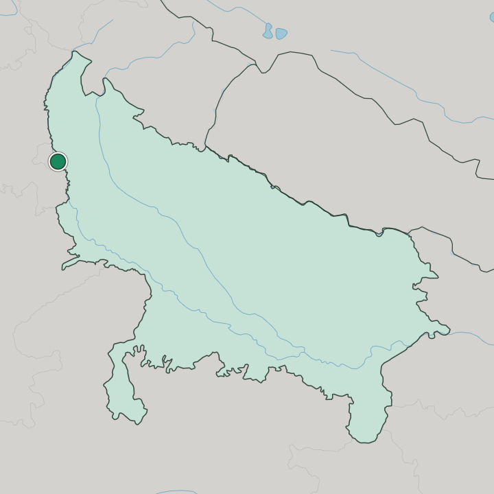 Map showing Noida — In Uttar Pradesh
