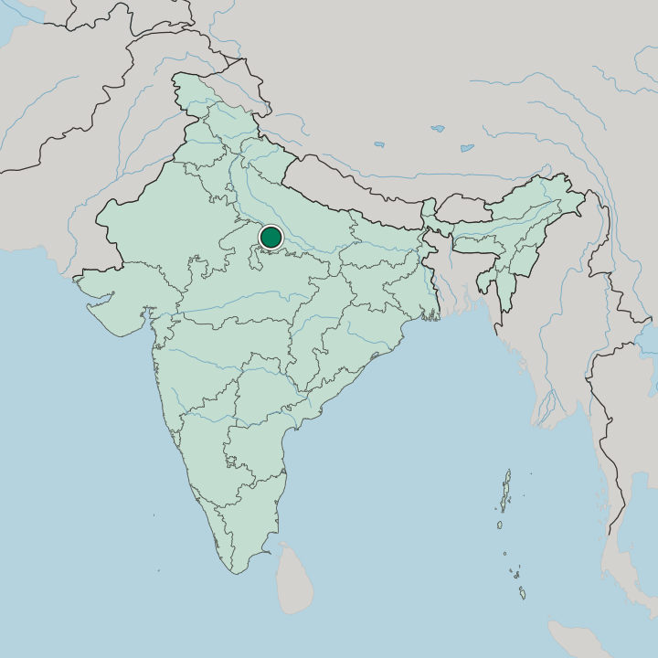 Map showing Orai — In India