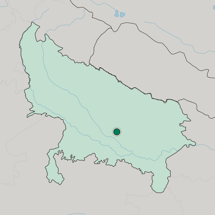 Map showing Raebareli — In Uttar Pradesh