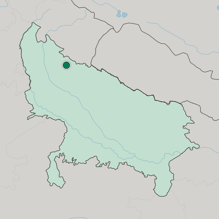 Map showing Rāmpur — In Uttar Pradesh