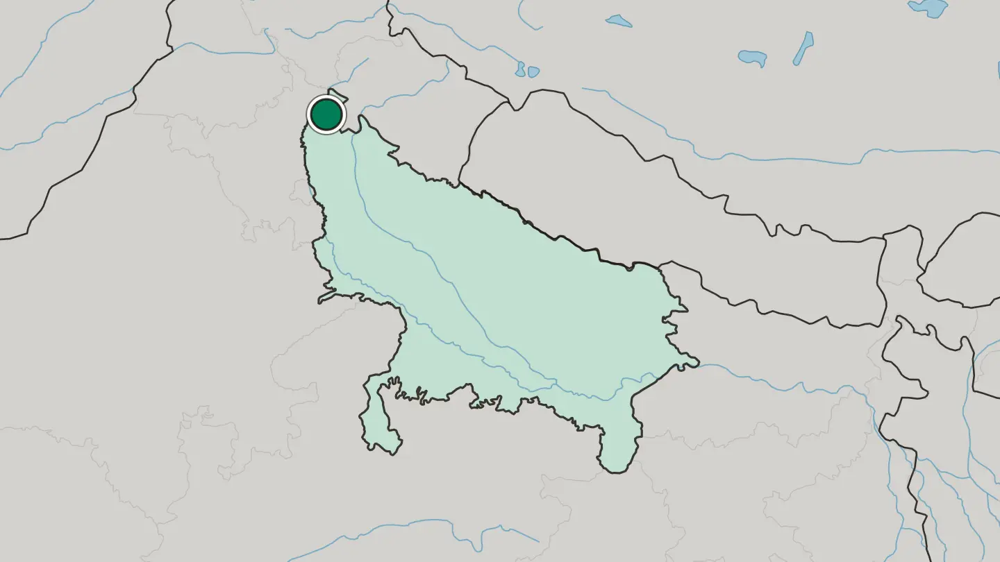 Map of Sahāranpur in India