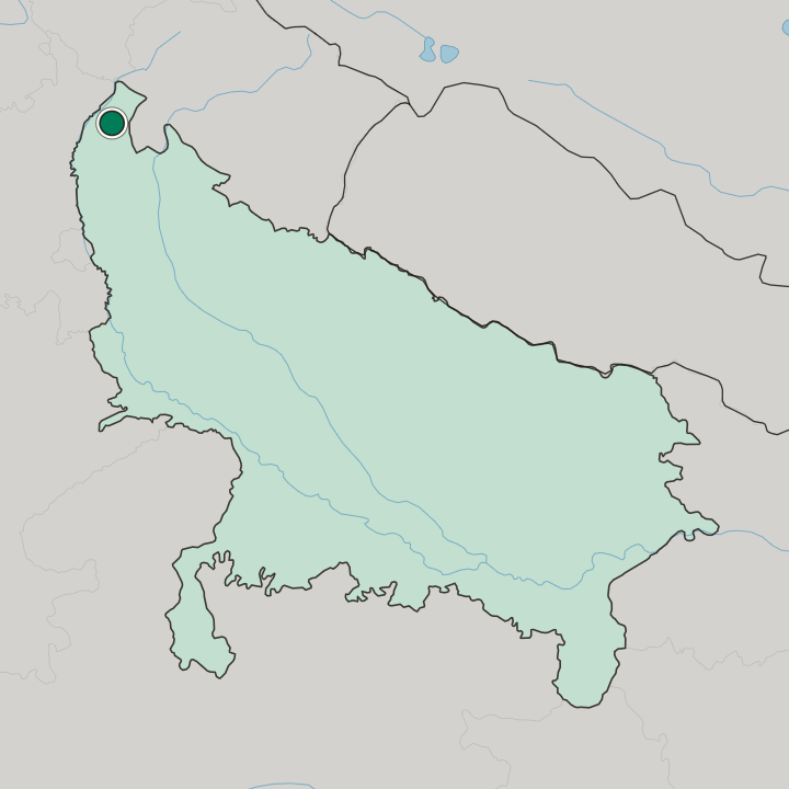 Map showing Sahāranpur — In Uttar Pradesh
