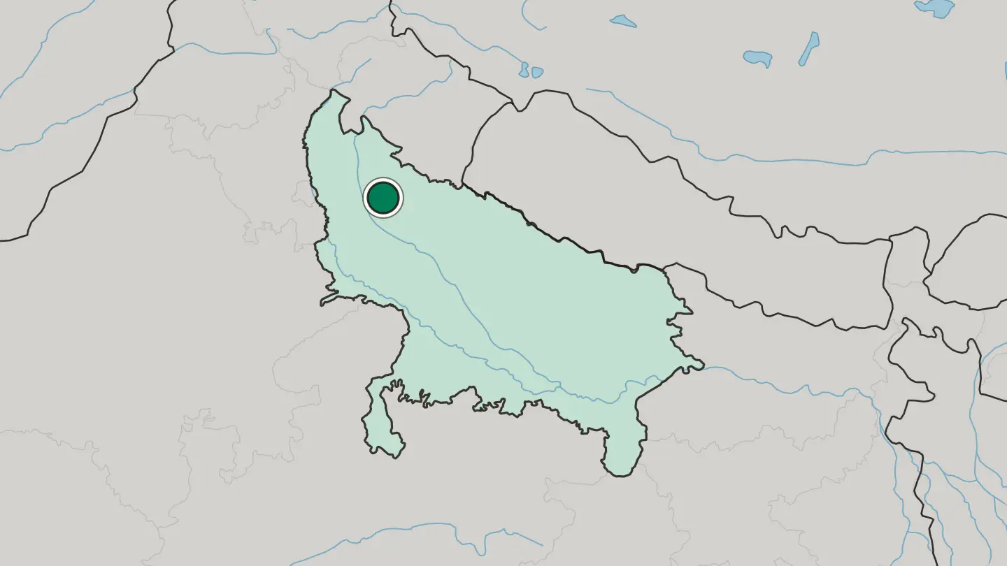 Map of Sambhal in India