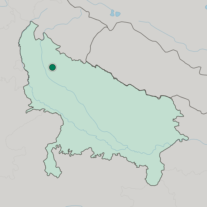 Map showing Sambhal — In Uttar Pradesh