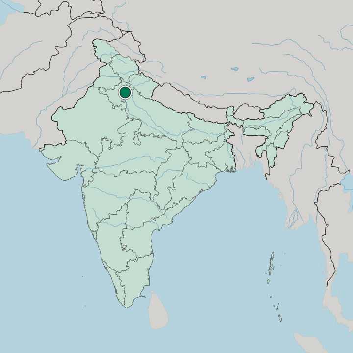 Map showing Shāmli — In India