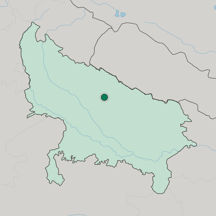 Map showing Sītāpur — In Uttar Pradesh