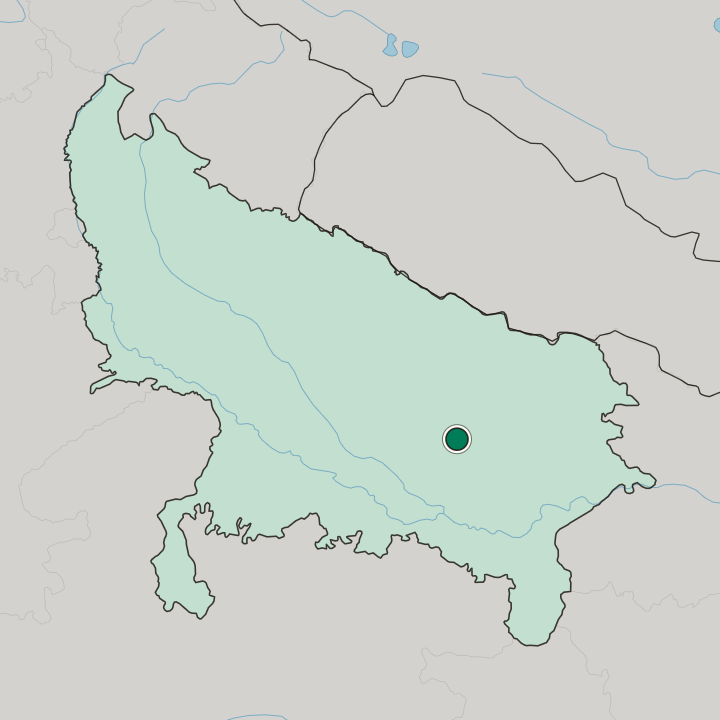 Map showing Sultānpur — In Uttar Pradesh