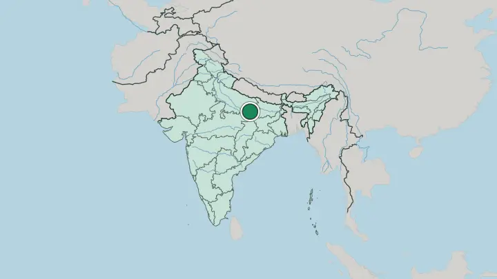 Map of Varanasi in India