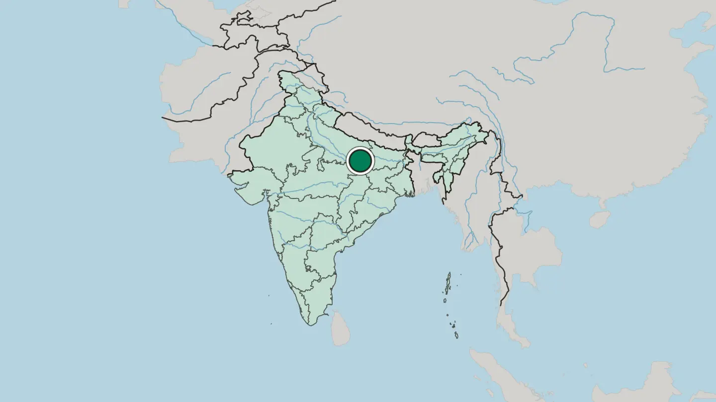 Map of Varanasi in India