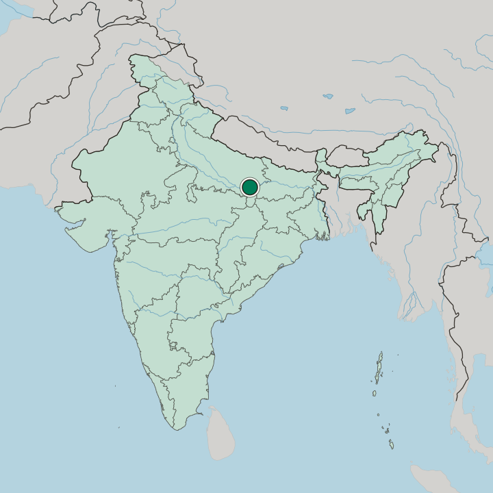 Map showing Varanasi — In India