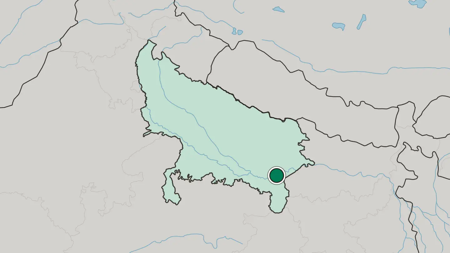 Map of Varanasi in India