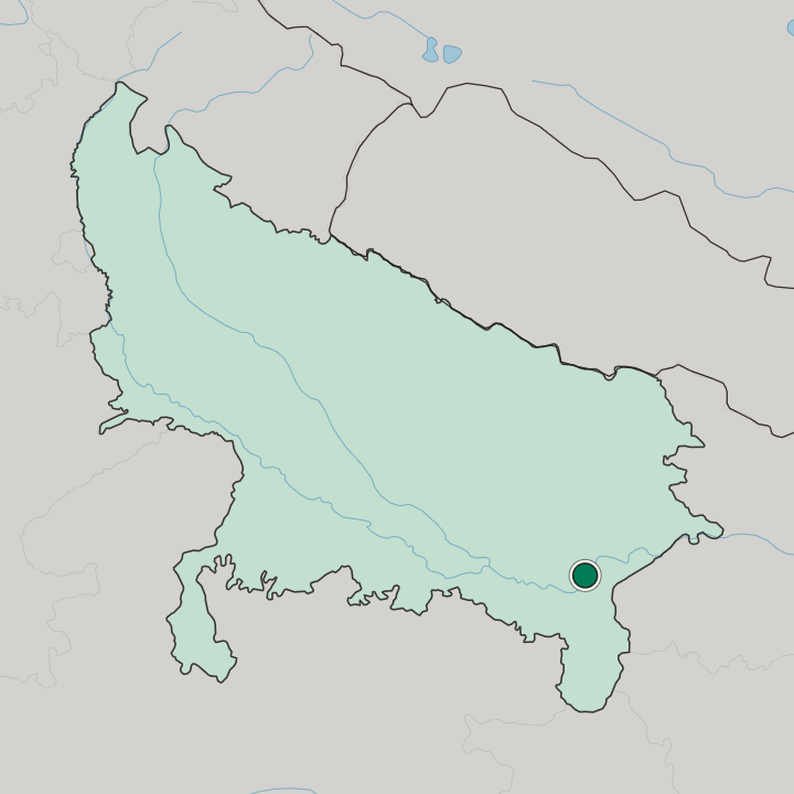 Map showing Varanasi — In Uttar Pradesh