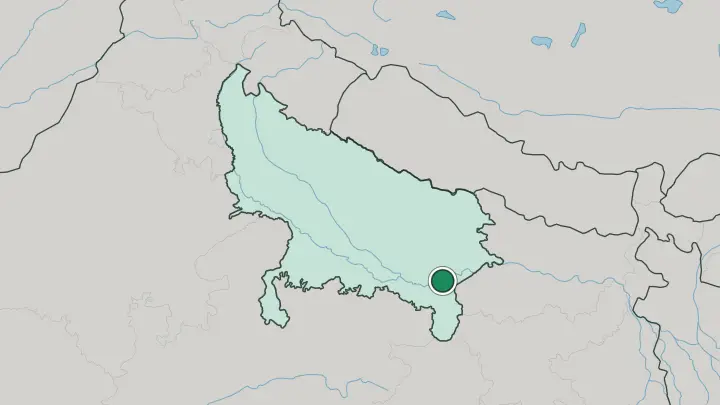 Map of Varanasi in India