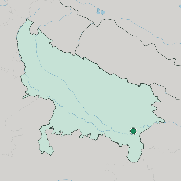 Map showing Varanasi — In Uttar Pradesh