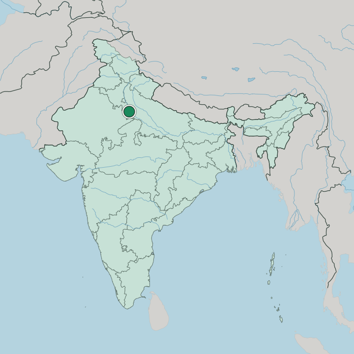 Map showing Vrindāvan — In India