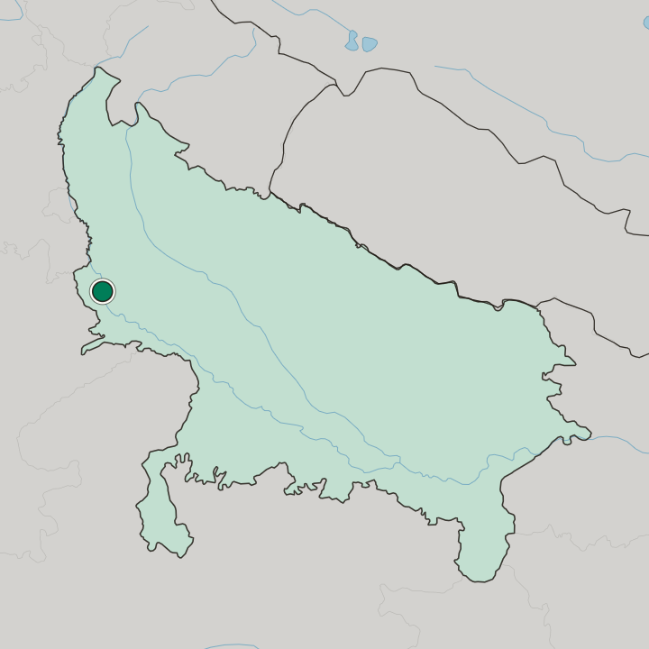 Map showing Vrindāvan — In Uttar Pradesh