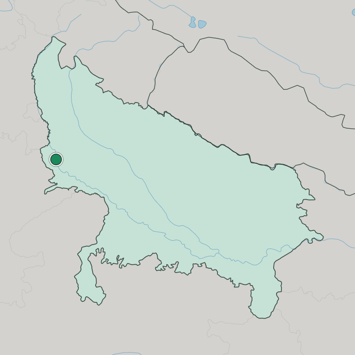 Map showing Vrindāvan — In Uttar Pradesh