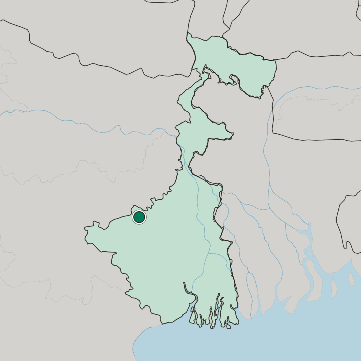 Map showing Āsansol — In West Bengal