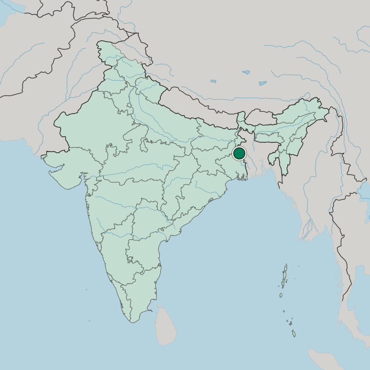 Map showing Baharampur — In India