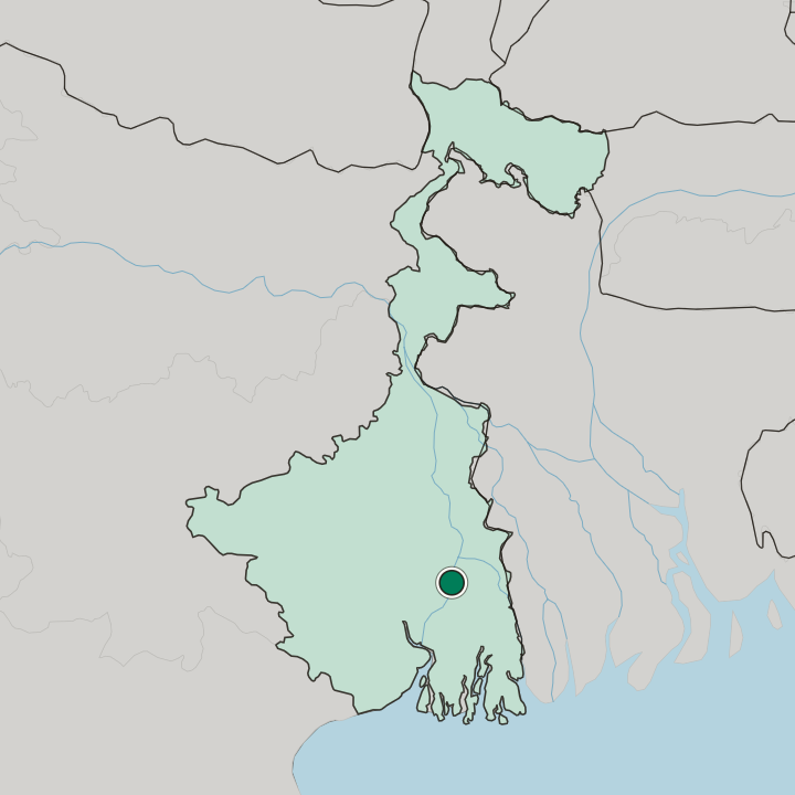 Map showing Bārākpur — In West Bengal