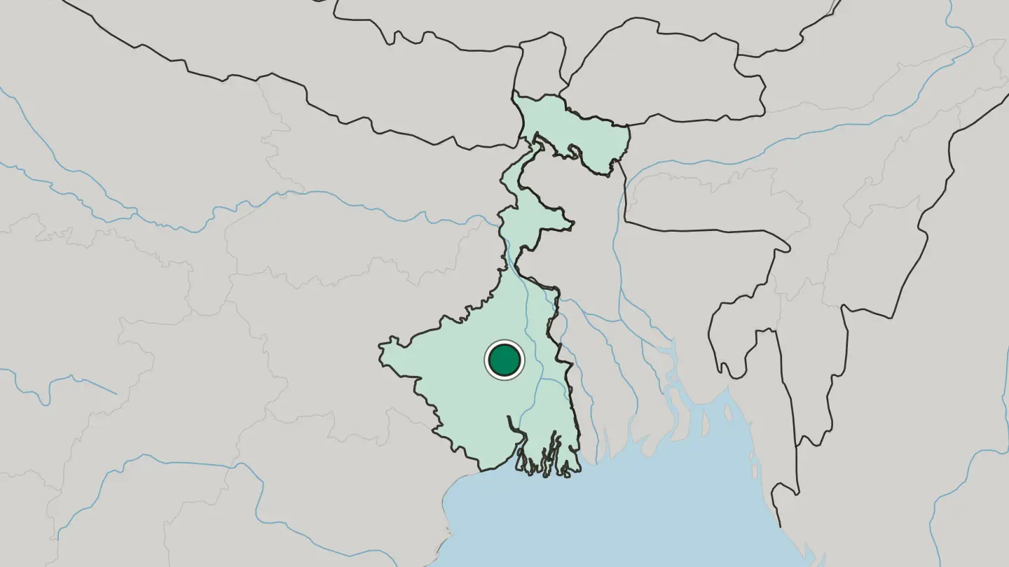 Map of Barddhamān in India