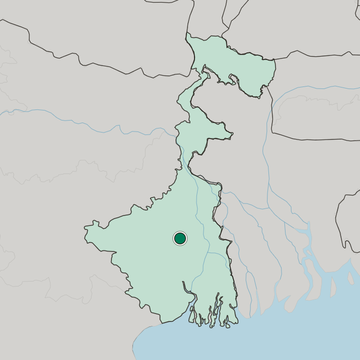 Map showing Barddhamān — In West Bengal